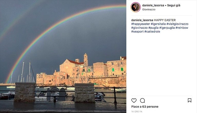 “Over the rainbow”, lo spettacolo dell’arcobaleno su Giovinazzo